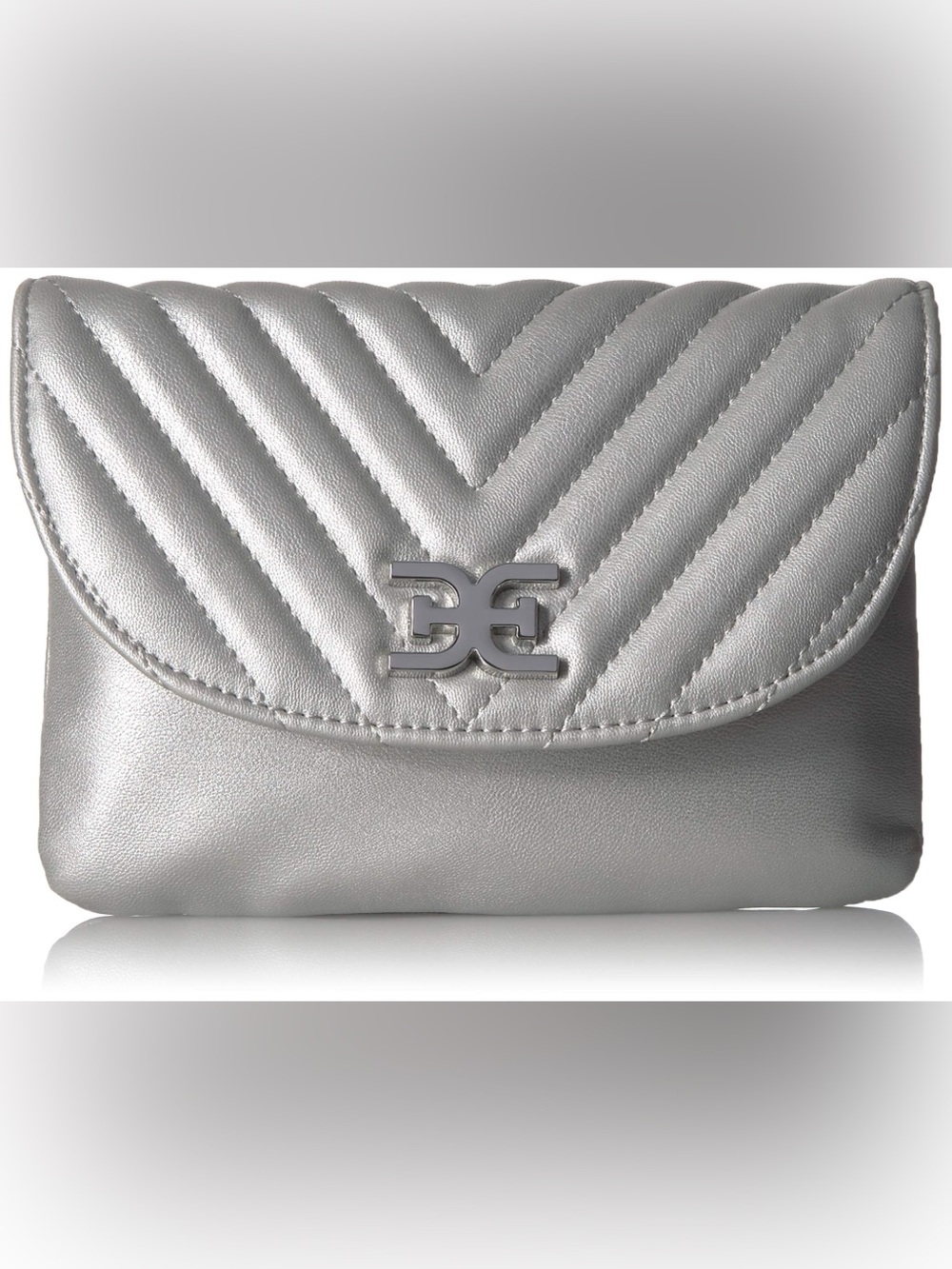 Sam Edelman Hallie Silver Quilted Belt Bag